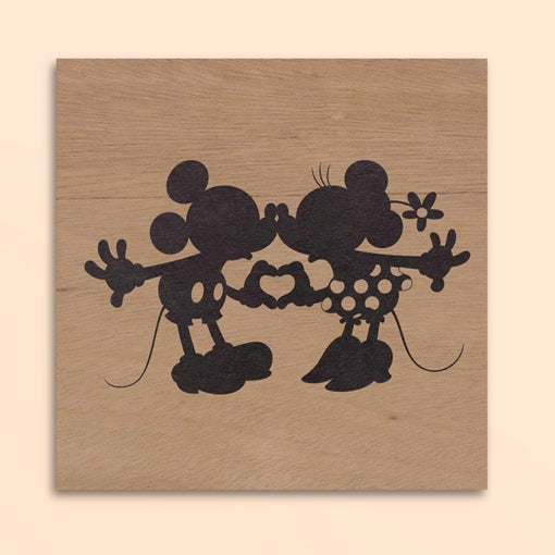 Kit com 3 Quadros Mickey e Minnie Cute Shadow