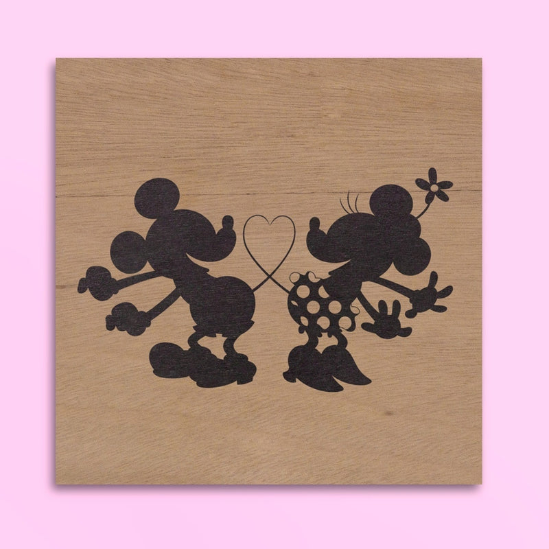 Kit com 3 Quadros Mickey e Minnie Cute Shadow