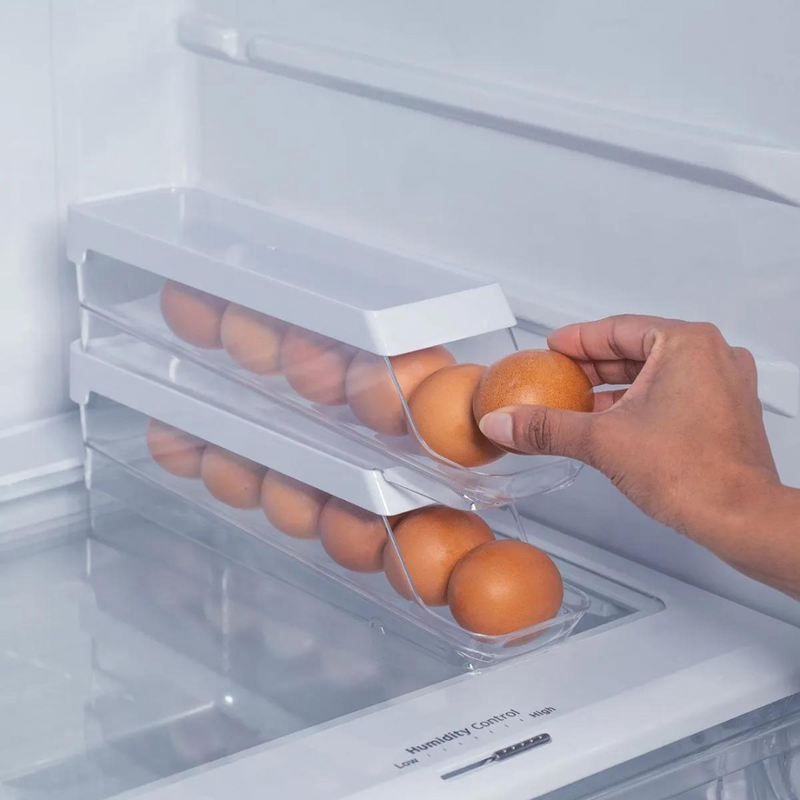 Porta Ovos Organizador Roll Branco Para 7 Unidades Clear Fresh