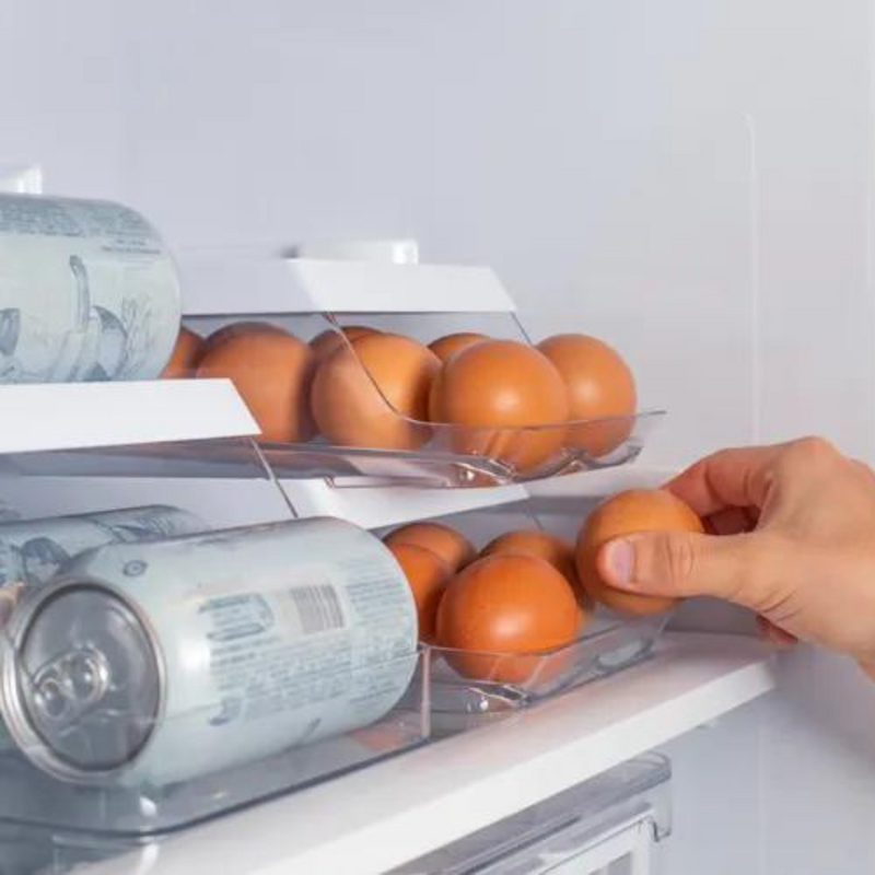 Porta Ovos Organizador Roll Branco Para 14 Unidades Clear Fresh