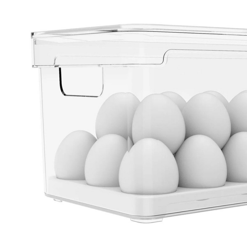 Porta Ovos Organizador com Tampa para 36 Unidades Clear Fresh
