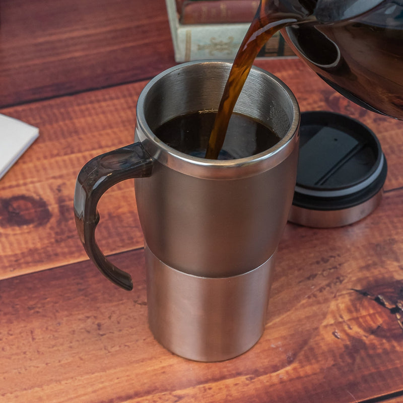 Caneca Térmica em Aço Inox de 400ml com Tampa Coffee Time