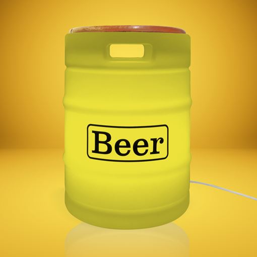 Banco com Luminária Beer Barrel Amarelo